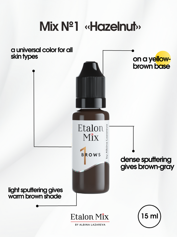 Etalon Mix PMU wenkbrauw pigment hybride № 1 Hazelnoot